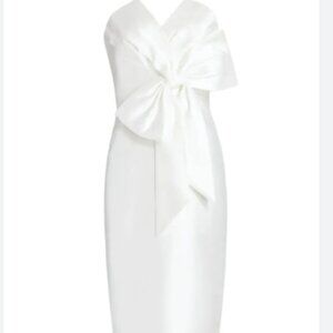 Badgley Mischka  Scupture Bow-Front Strapless Dress